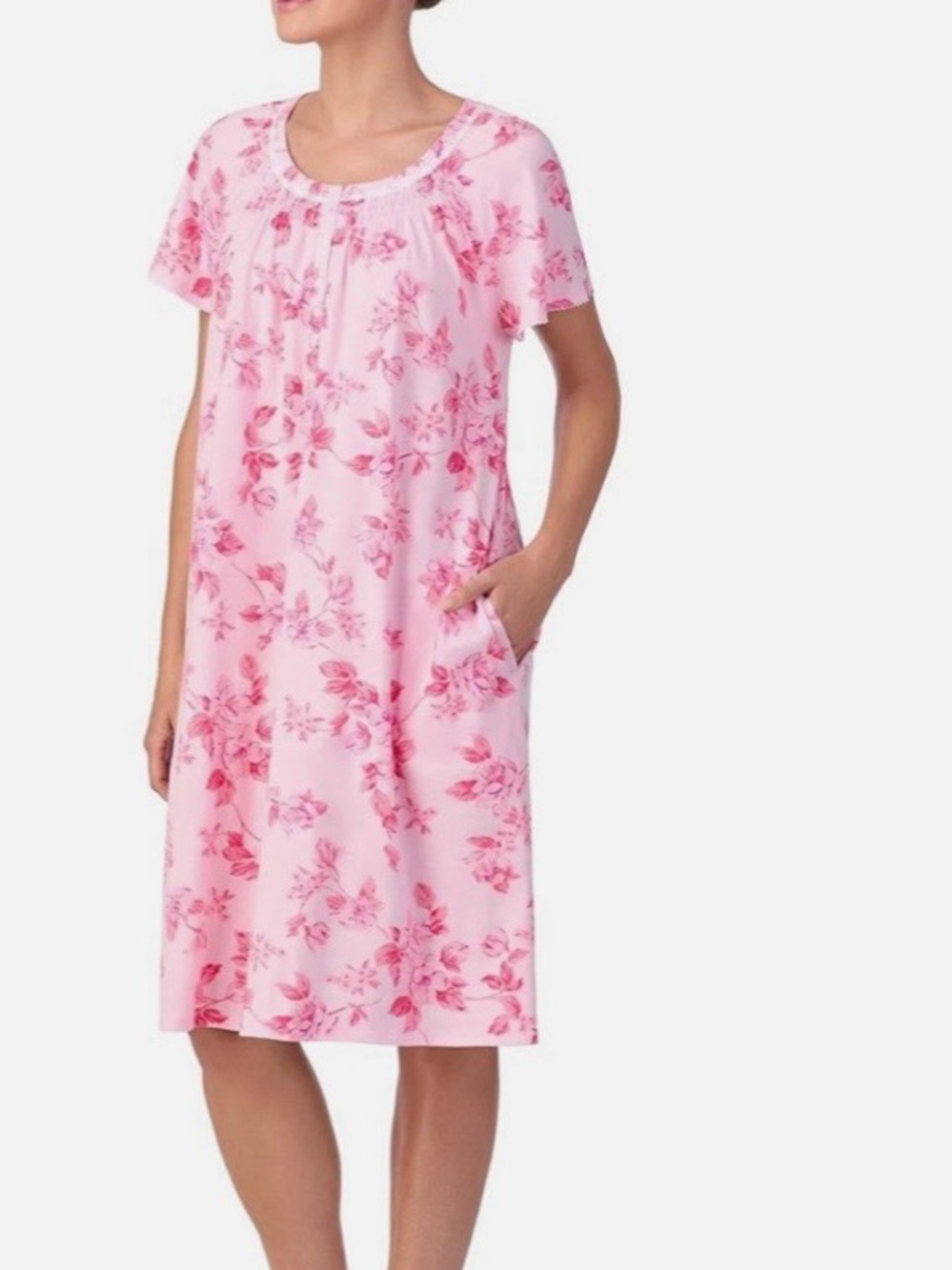 Aria Pink Floral Short-Sleeve Nightdress 3X